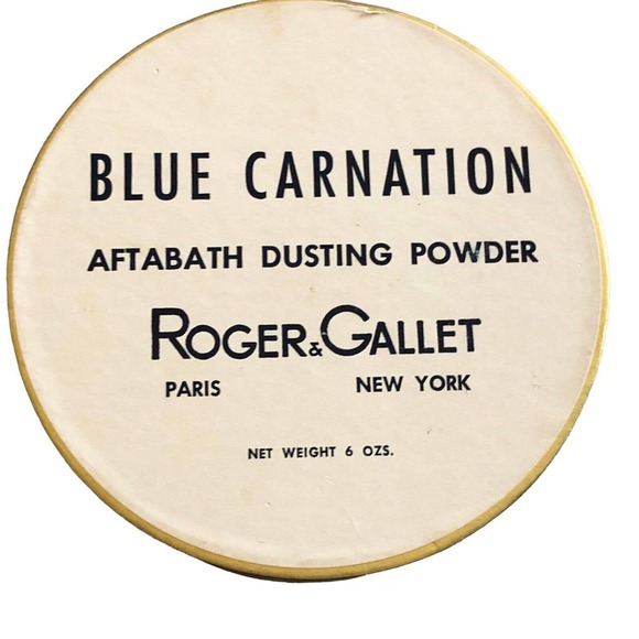 ROGER & GALLET Blue Carnation AftaBath Dusting Powder 6oz NEW RARE Vintage - Picture 2 of 7